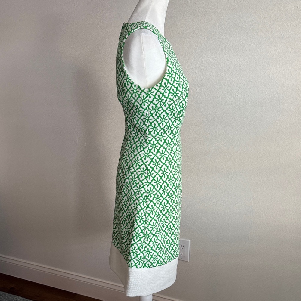 Badgley Mischka Green and White Patterned Mini Dress - Picture 5 of 10